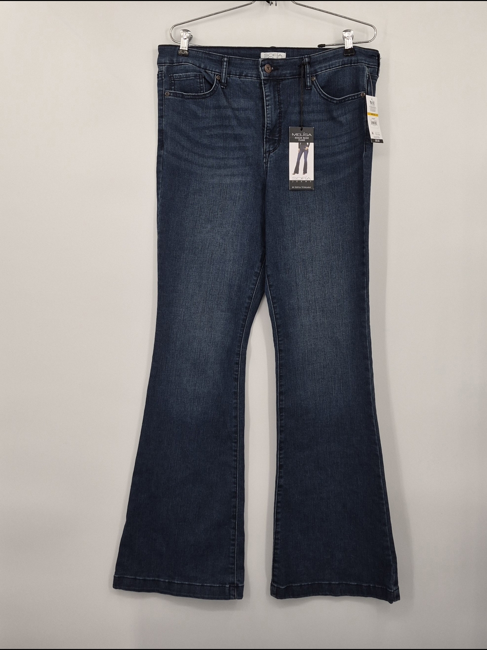 Sofia By Sofia Vergara Melissa High Rise Flare Jeans Size 14 Darkwash Blue
